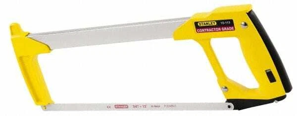 Stanley 12" Hacksaw 4-1/2" Throat Depth, Contoured Aluminum D-Style Handle