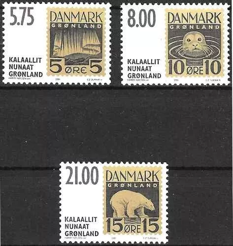 Timbres Groenland 350/352 ** (74208FD) - cote : 14 €