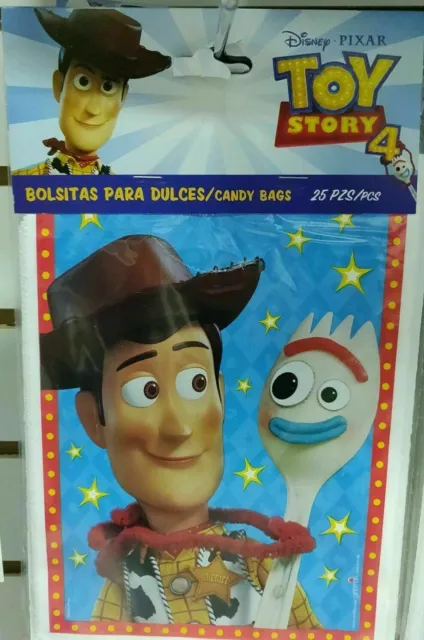 25 pcs Toy Story 4 Woody Forky Birthday Party Favors Treat Candy Bags loot