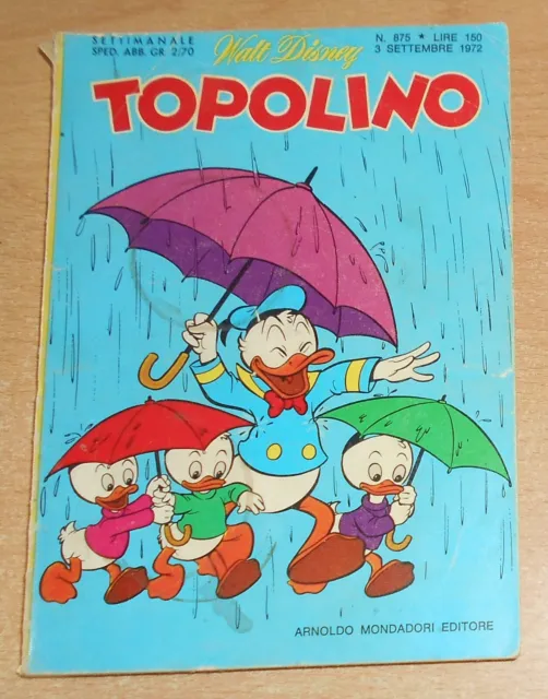 Ed.mondadori   Serie  Topolino   N°  875  1972  Originale !!!!!