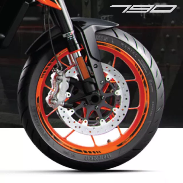 790 Duke motorcycle wheel decals rim stickers stripes for KTM Laminated Black