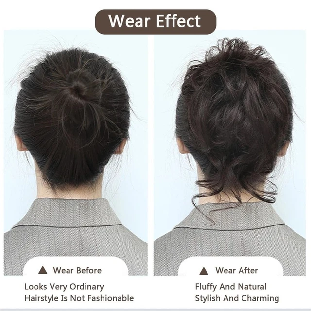 New Messy Fluffy Hair Bun False Hair Pieces Synthetic Chignon Women Hairpins