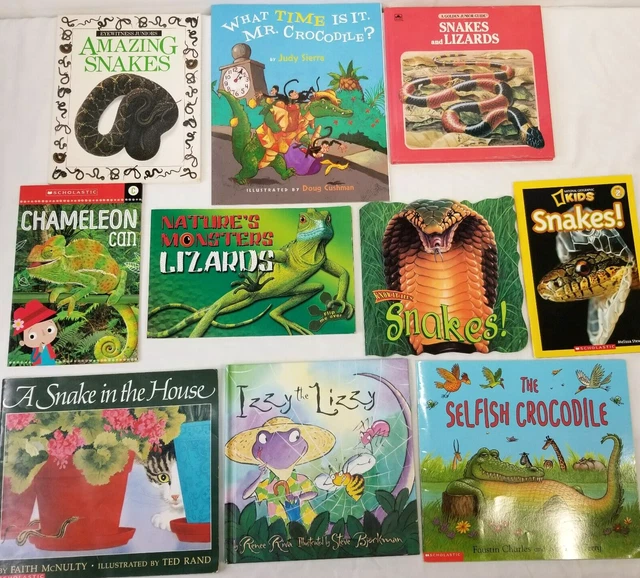 KIDS BOOKS ABOUT Reptiles Lot Of 10 Snakes Lizards Facts Classroom