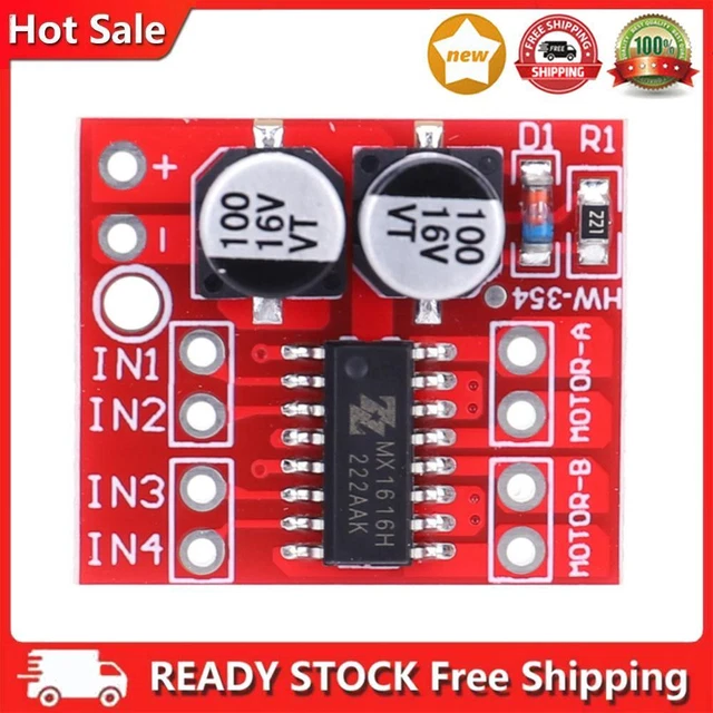 L298N DUAL DC Motor Module DC Motor Driver Module Dual H Bridge Mini ...