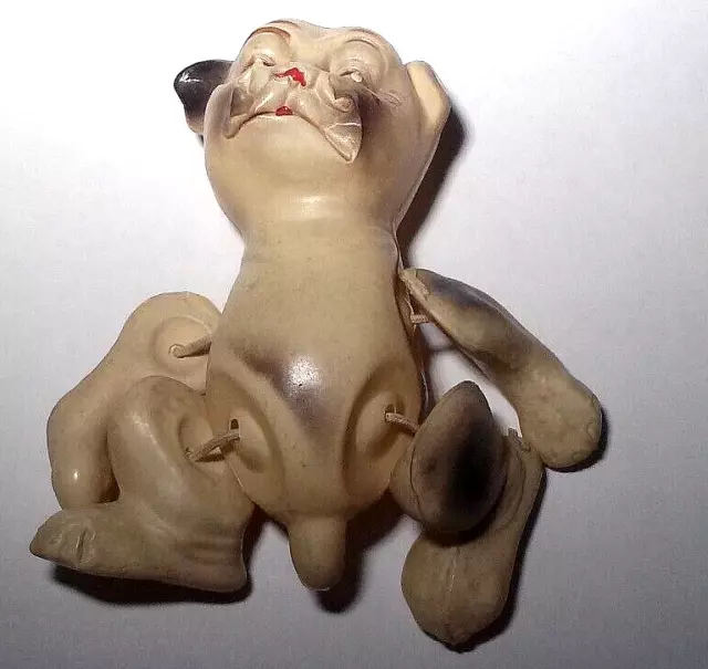 Vintage Celluloid Jointed Dog Viscoloid USA Like Bonzo