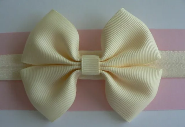 Assorted Colours Newborn/Baby/Toddler/Girl Headband With Dbl 3.25" Grosgrain Bow 3