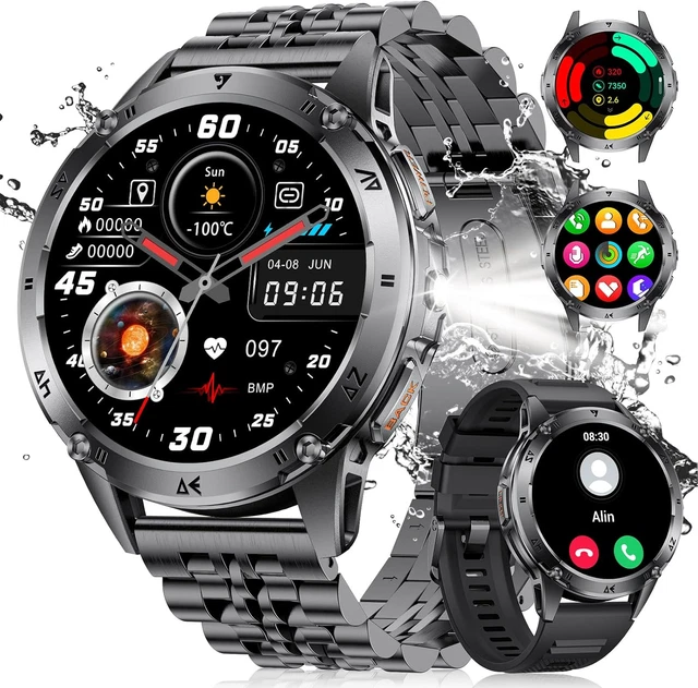 YUPENG Smartwatch Uomo 2025 1.96" AMOLED: Chiamate Bluetooth, 100+ Sport, IP68 Per Android/iOS - 5