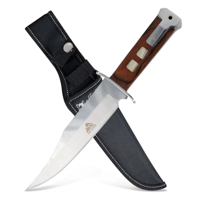 Jagdmesser ClipPoint Klinge mit Messerholster 29cm Einhandmesser Outdoor Messer