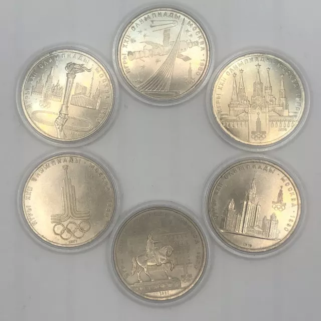 USSR Ruble - Lot of 6 Soviet Moscow Olympic 1980 Commemorative Roubles