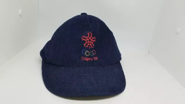 Vintage 1988 Calgary Canada Olympics Black Hat Snapback Adjustable