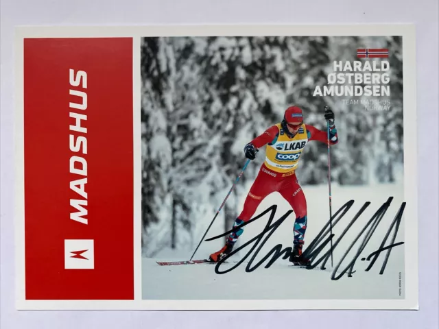 orig. Autogrammkarte Skilanglauf Harald Ostberg Amundsen