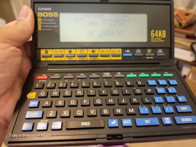 Casio B.O.S.S. / BOSS SF-8000 Personal Organizer PDA TESTED - NEW BATTERIES