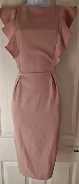 Women's Paper Dolls Dress size 12 blush pink bodycon stretch sexy pockets work
