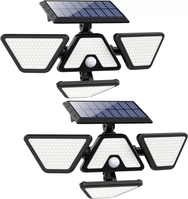 2 Pack Solar Lights Sensor Lights Outdoor Waterproof