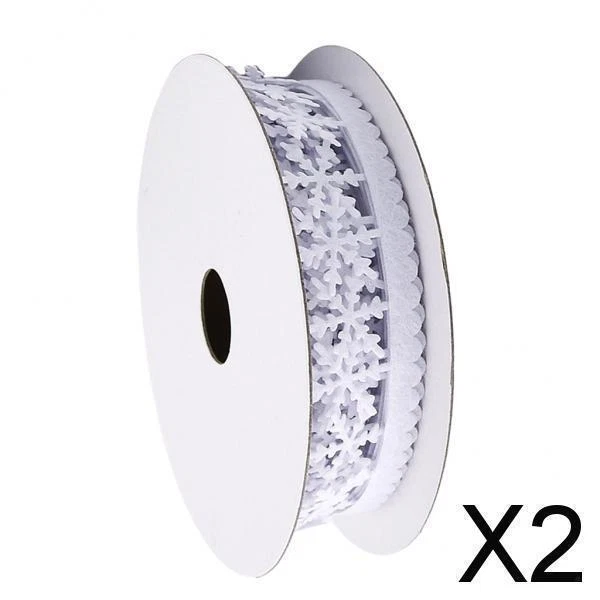 2X 5m 25mm Weihnachtsschneeflocke-Band-Ordnung Für