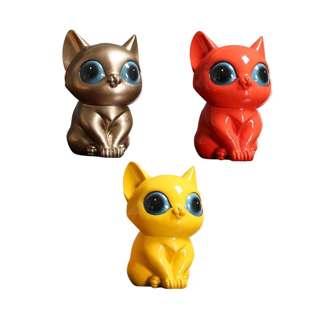Mini statue de chat figurine sculpture en résine artisanat drôle pour bureau