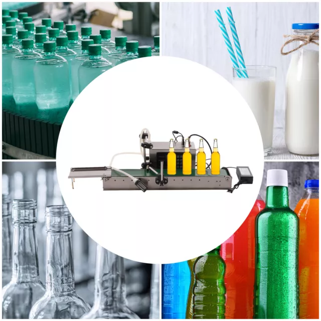 Conveyor Belt Single Head Liquid Filling Machine Cans Bottles Filler Automatic