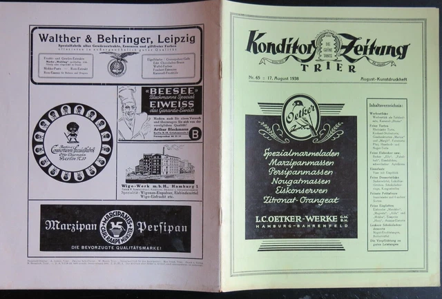 KONDITOR Zeitung Trier vom 17. 8. 1938