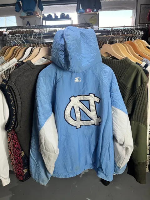 Vintage 90s Starter University of North Carolina Tar Heels Puffer Jacket Coat XL