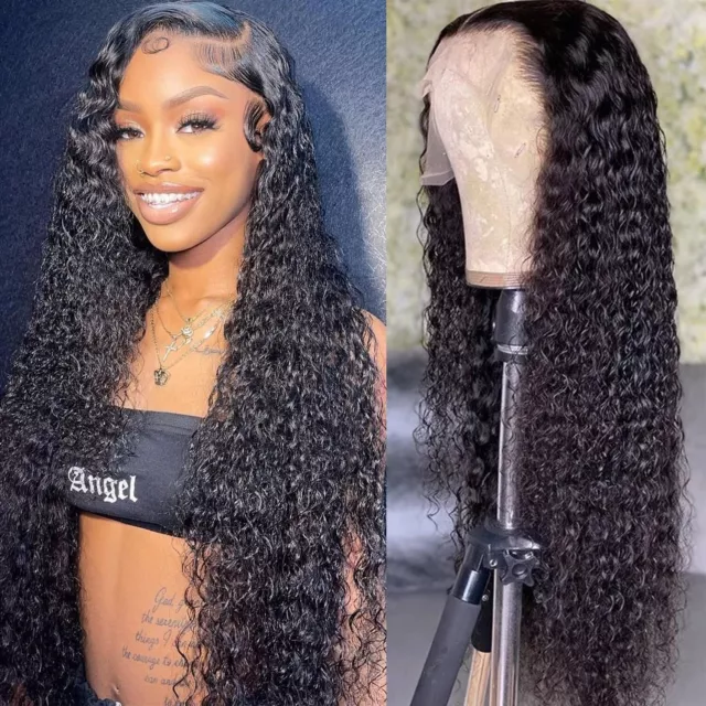 Peluca frontal de encaje de cabello humano onda rizada de agua 13*4 pelucas frontales de encaje para mujer 22 in