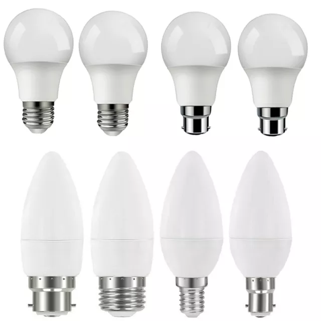 1-10x LED Bulb E14 E27 B22 B15 GLS Lamp Candle Light Bulbs Cool White Warm White