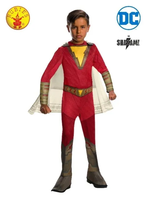 Licensed Shazam Classic Costume Captain Marvel Child Boys Superhero Jumpsuit 2