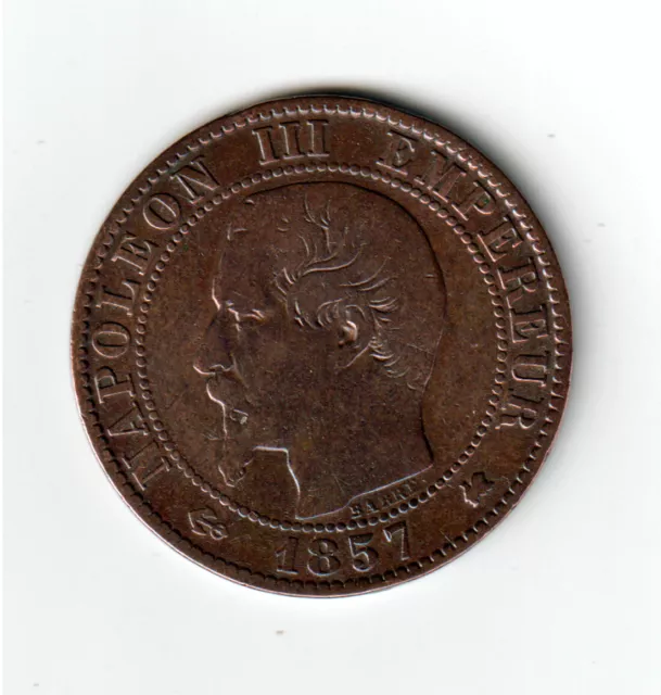 Cinq 5 centimes 1857 K Napoléon III tête nue Bordeaux F.116/41 - TTB+
