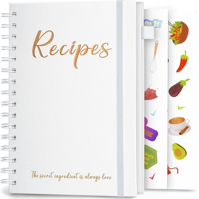 Recipe Book to Write in Your Own Recipes,Sprial Hardcover Personal Blank