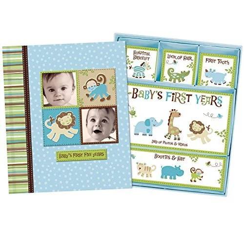 Baby Boy Memory Book Hardcover Record Babys First Five Years Diary Precious M...