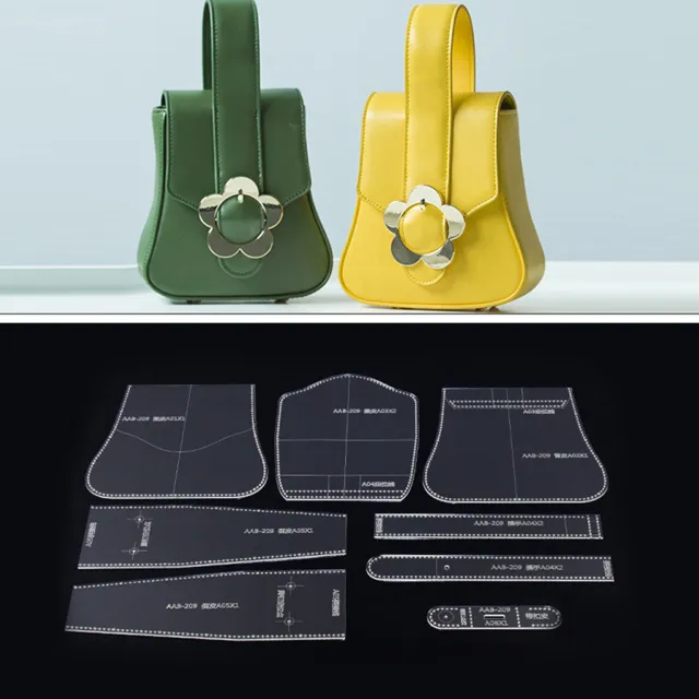 9Pcs DIY Bag Handbag Pattern Stencil Template Acrylic Leather Craft Tools