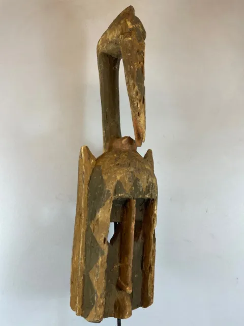 230616 - Old African Dogon  Satimbe Mask with bird on top - Mali.