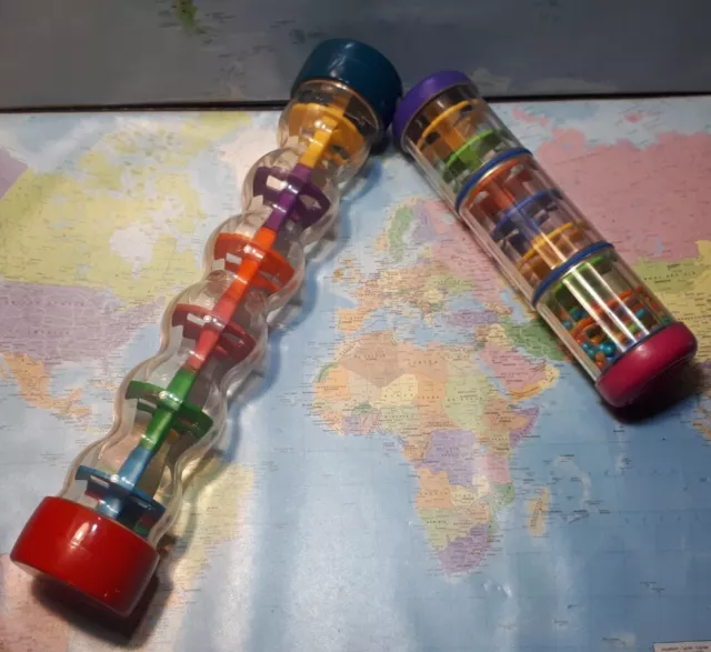 Lot de 2 Bâton de pluie 41cm/20cm /Baton Bar Pluie/instrument de musique éveil