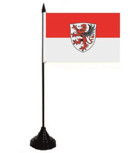 AZ FLAG Tischflagge Wappen Der Vendée – 15 X 10 Cm, Mit Schwarzem Kunststoffsockel & Stiel, 100D Polyester, Hitzegeschnitten, Für Innendekoration