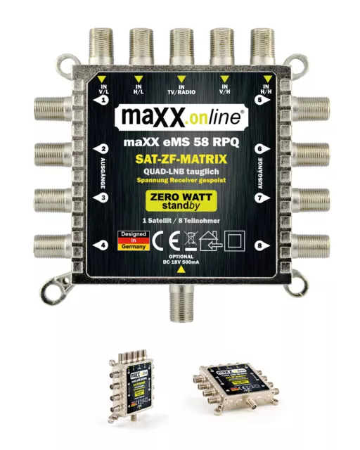 Multischalter 8 Teilnehmer & 1 Satellit, Quad- & Quattro LNB tauglich