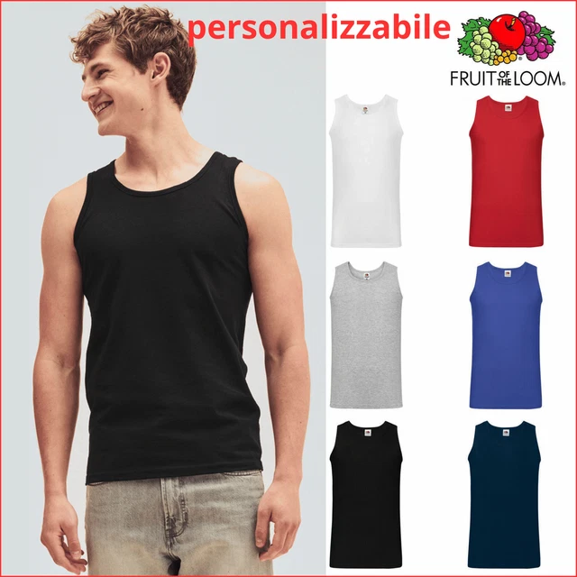 Canotta da Uomo in Cotone Maglia Intimo Canottiera per Palestra Mare Sport Slim
