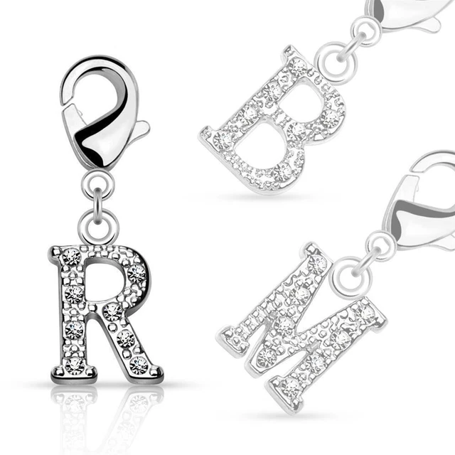 Anhänger Buchstaben Silber aus Edelstahl Unisex BFF Letter Charm Kette Armband