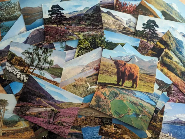 Lot of 46 Aesthetic Retro Colour Postcards of Scotland - Inc J. Arthur Dixon