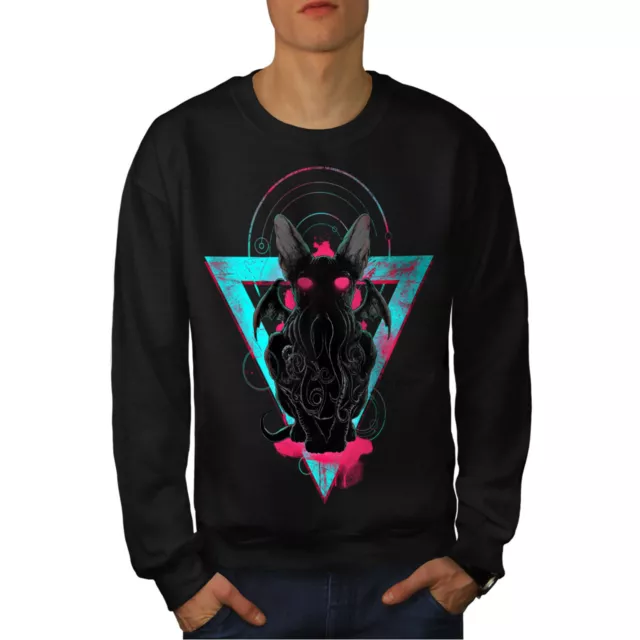 Wellcoda Evil Satan Animal Mens Sweatshirt, Demon Casual Pullover Jumper
