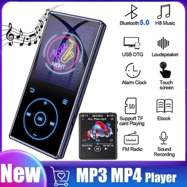Portable Bluetooth MP4/MP3 Touch Screen HiFi Music Player FM Radio Support 128GB