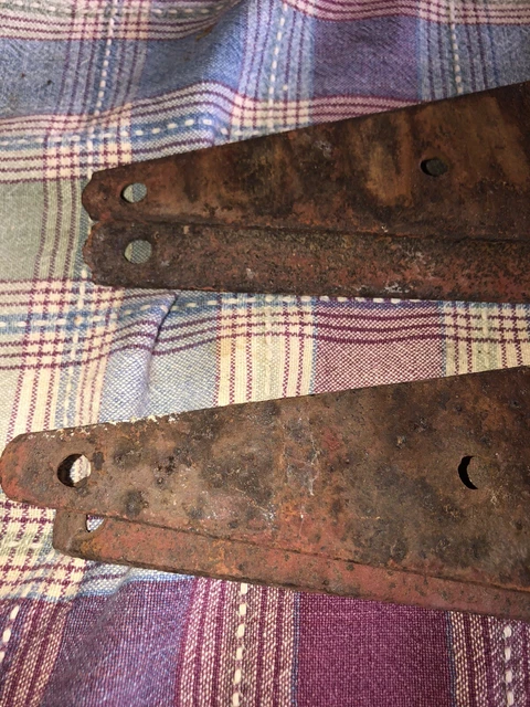 Vtg Lot Of 2 Barn Strap Hinges Farmhouse Gate Rustic Decor See Below 6