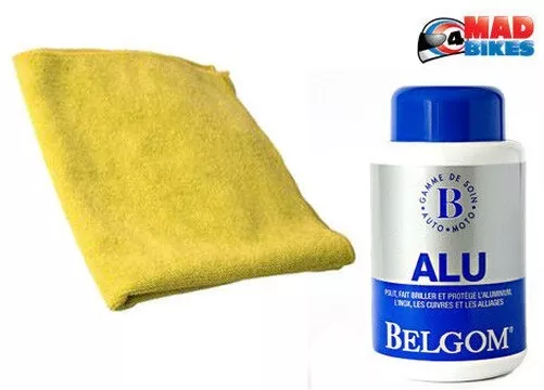 Belgom Alu 250ml Aluminium Alliage Vernis + Microfibre Chiffon Polissage