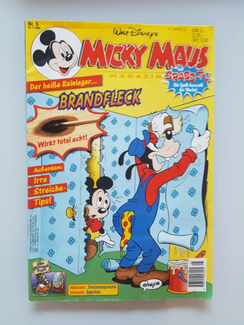 Micky Maus Comicheft  Nr.5 1996 mit Beilage und Sammelkarten