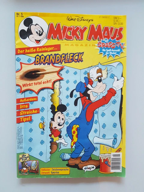 Micky Maus Comicheft  Nr.5 1996 mit Beilage und Sammelkarten