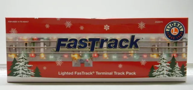 Lionel Fastrack Lighted 10" Straight And 10" Terminal Track O Gauge 2025070 New