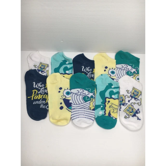 Spongebob Squarepants Women's No Show Socks 5 Pairs Patrick Plankton