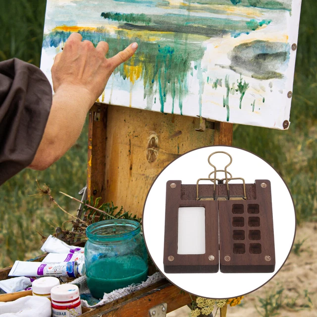 1 Set Aquarell-Palette, Holz-Aquarell-Pigment-Box, Aquarell-Pigment-Etui,