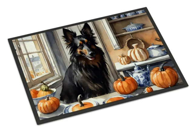 Belgian Sheepdog Fall Kitchen Pumpkins Indoor or Outdoor Mat 18x27 DAC1828MAT