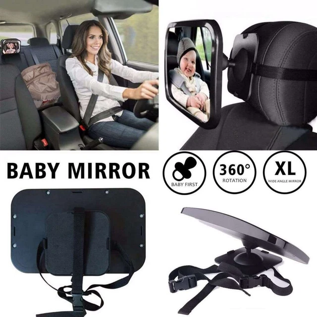 Baby Car Mirror Adjustable Car Back Seat Rearview Facing Headrest Mount Child