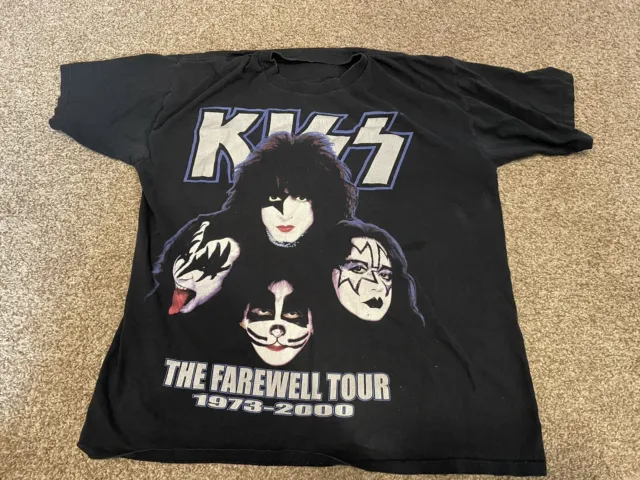 VTG KISS The Farewell Tour 1973-2000 Concert Band Tee T Shirt Single Stitch - XL