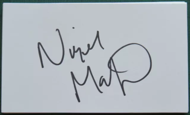 Nigel Martyn Signed Index Card Leeds Utd, Crystal Palace & England Legend AFTAL